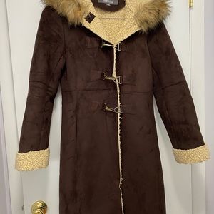 Kenneth Cole Shearling coat with fur collar